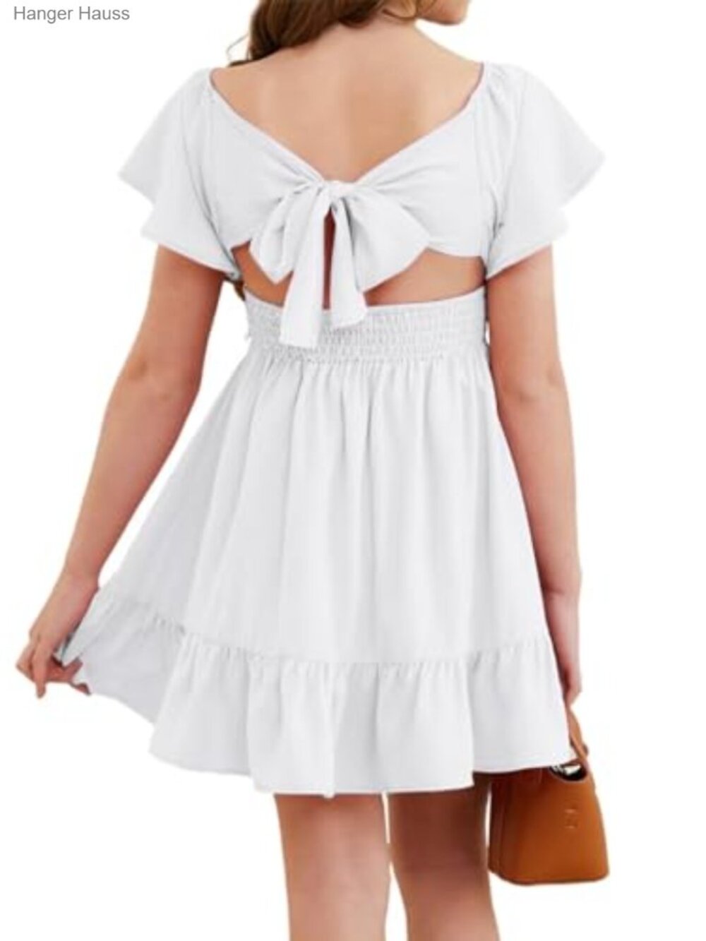 Girls Summer Short Sleeve Tie Back A-Line Dress 4-15 Years